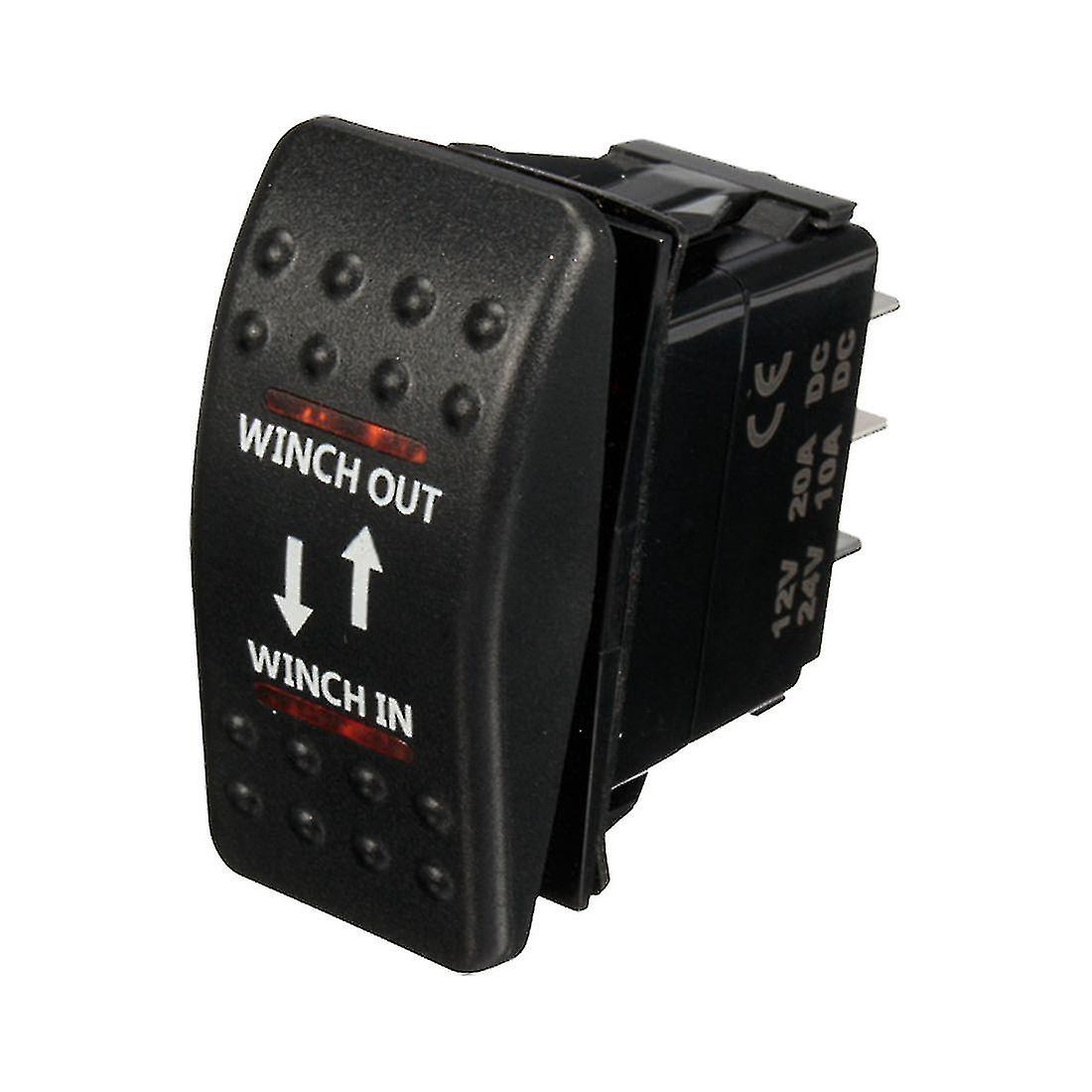 12v 20a In Out On-off-on Rocker Switch 7 Pin Led Red