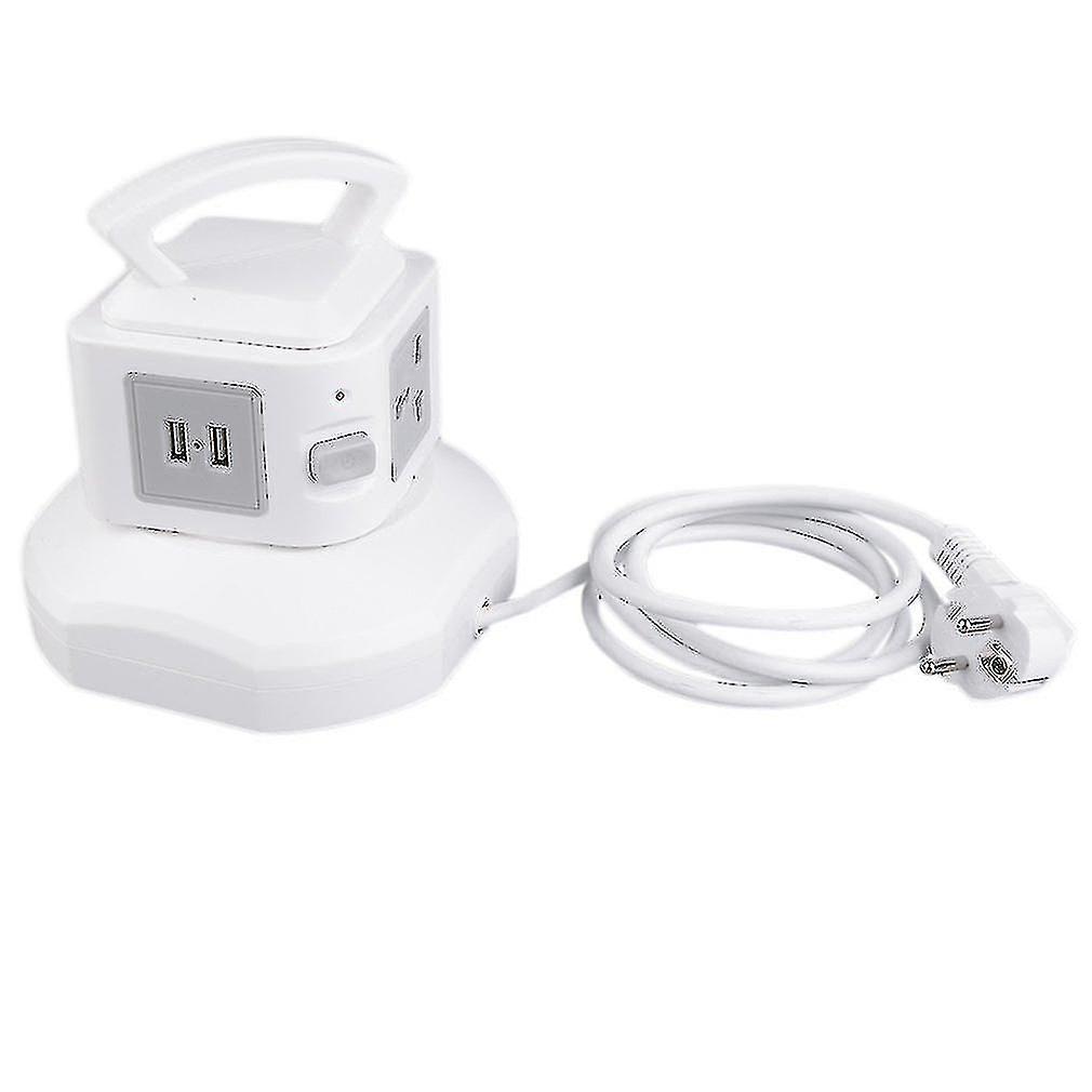 Pc+abs Smart Anti-thunder Overload Protector 3-outlet With 2-usb Ports Socket Surge Protected Power 