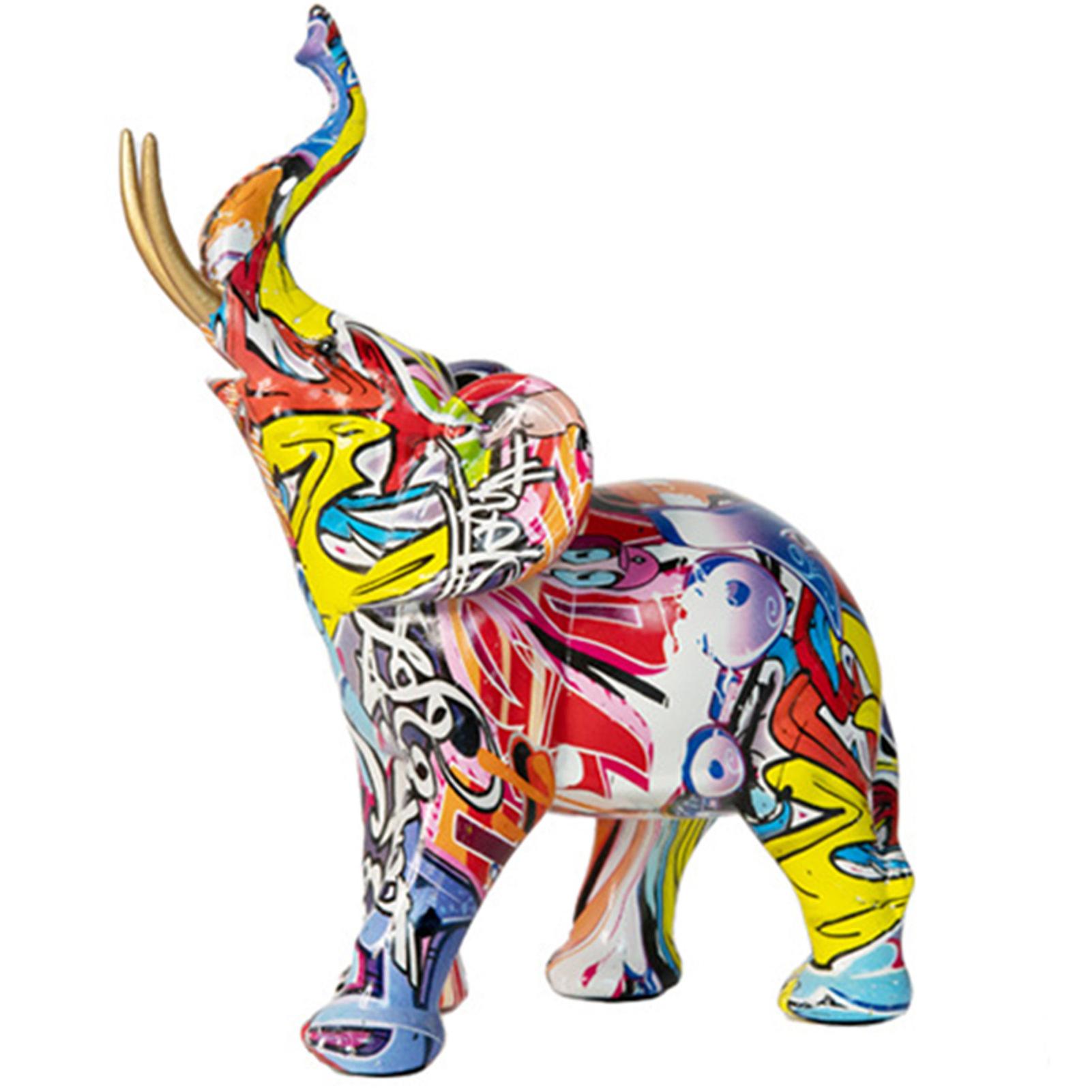 Resin Elephant Sculpture Ornaments Creative Craft Tabletop Statue