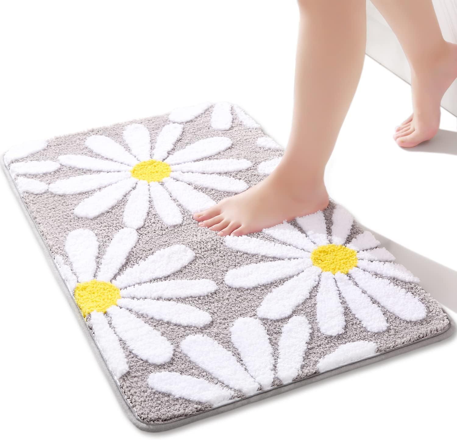 1pcs cute daisy bathroom mat non-slip washable