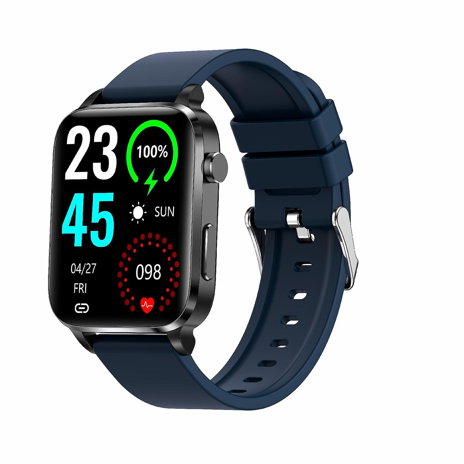 F100 1.7 inch Square Screen Smart Watch TPU Strap(Blue)
