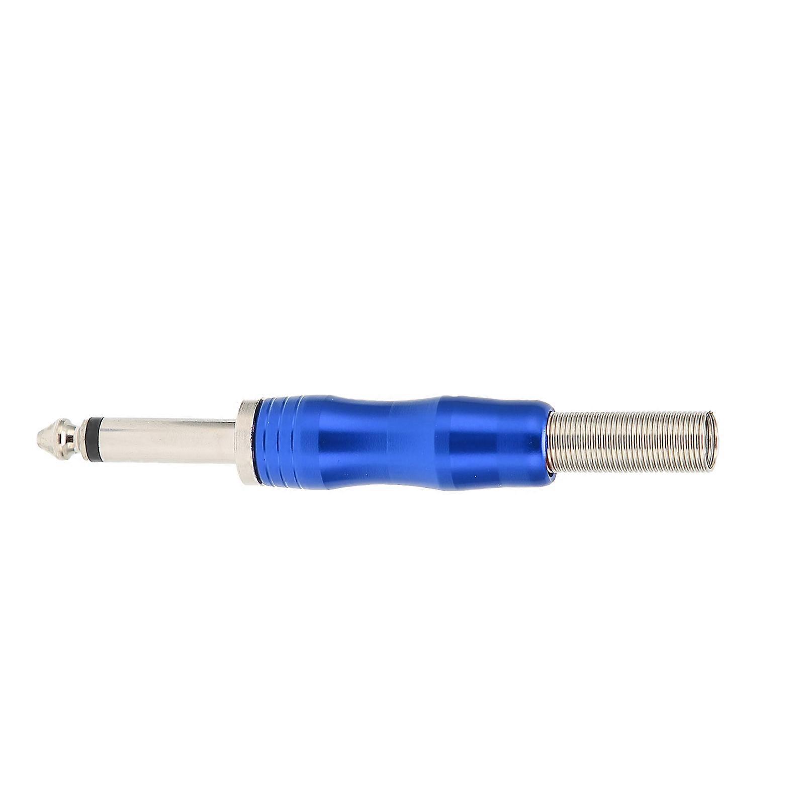 6.35mm Mono Plug DIY Welding Guitar Audio Cable Jack Adapter Connector ReplacementBlue