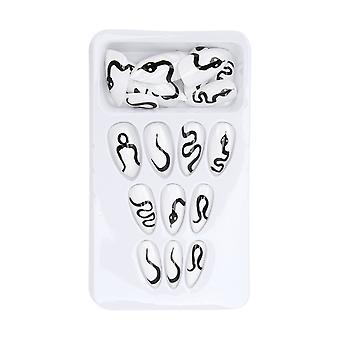 24PCS False Art Nails Full Cover Long Press Bunte gefälschte Art Nägel für DIY Nail Art SalonN11