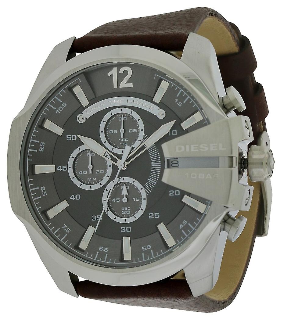 Diesel Mega Chief Chronograph Leather Mens Watch DZ4290 | Fruugo AU