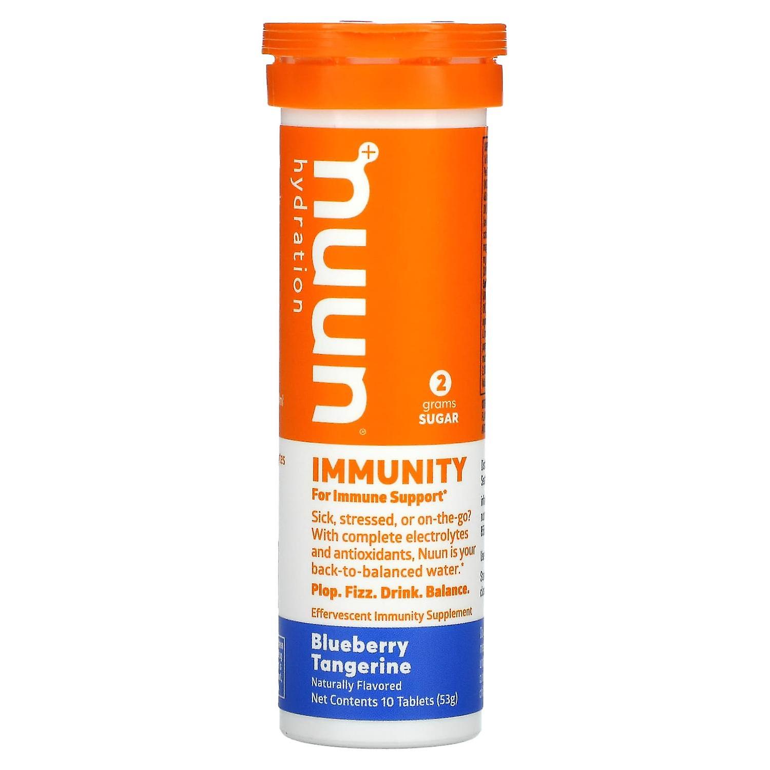 Nuun, Hydration, Immunity, Effervescent Immunity Supplement, Blueberry Tangerine, 10 Tablets