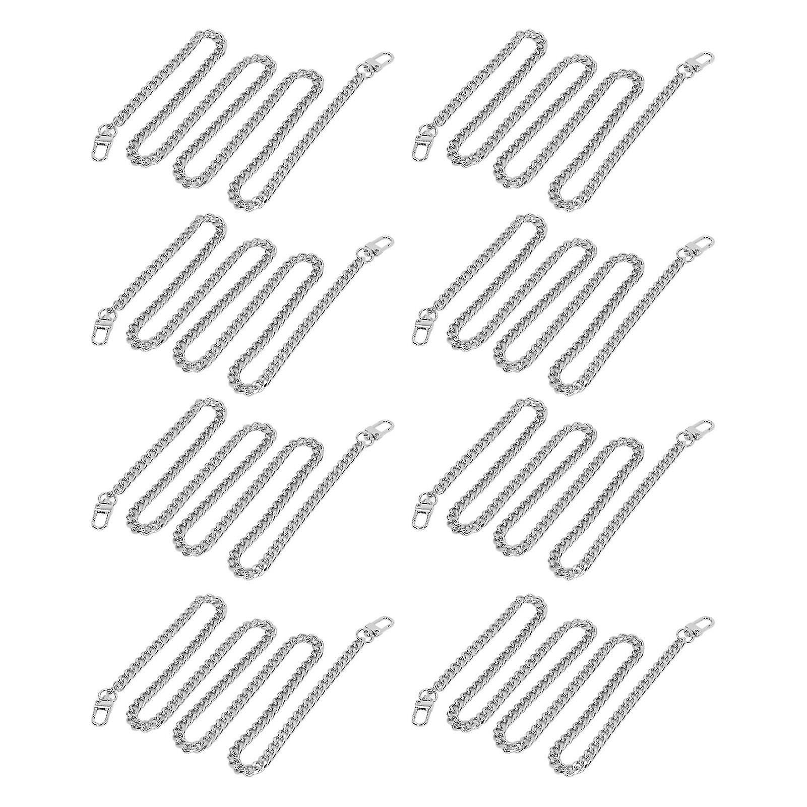 8pcs Silver Rustproof Aluminum Curb Chains - 3.28ft Each - Diy Jewelry Making