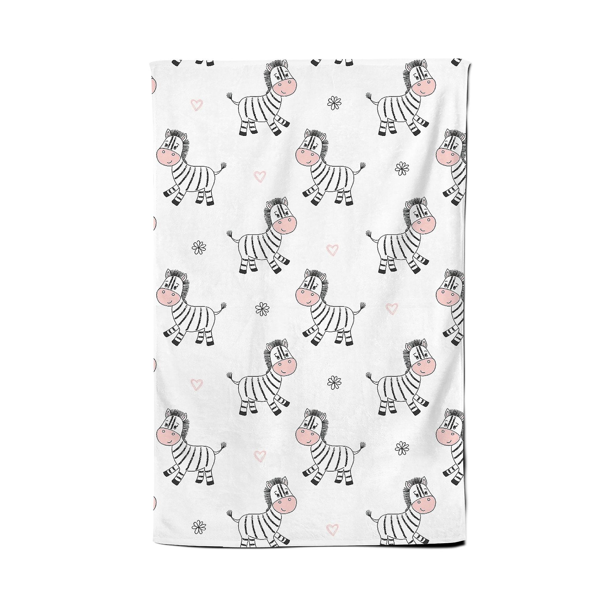 Cute Hand Drawn Zebra Tea Towel