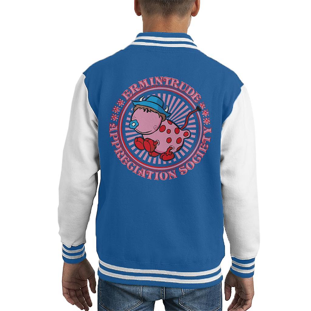 The Magic Roundabout Ermintrude Appreciation Society Kid's Varsity Jacket