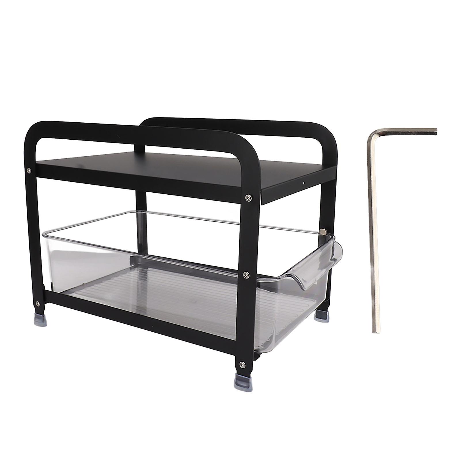 2-Tier Pull-Out Multifunctional Mug Storage Rack for Office and Home Black