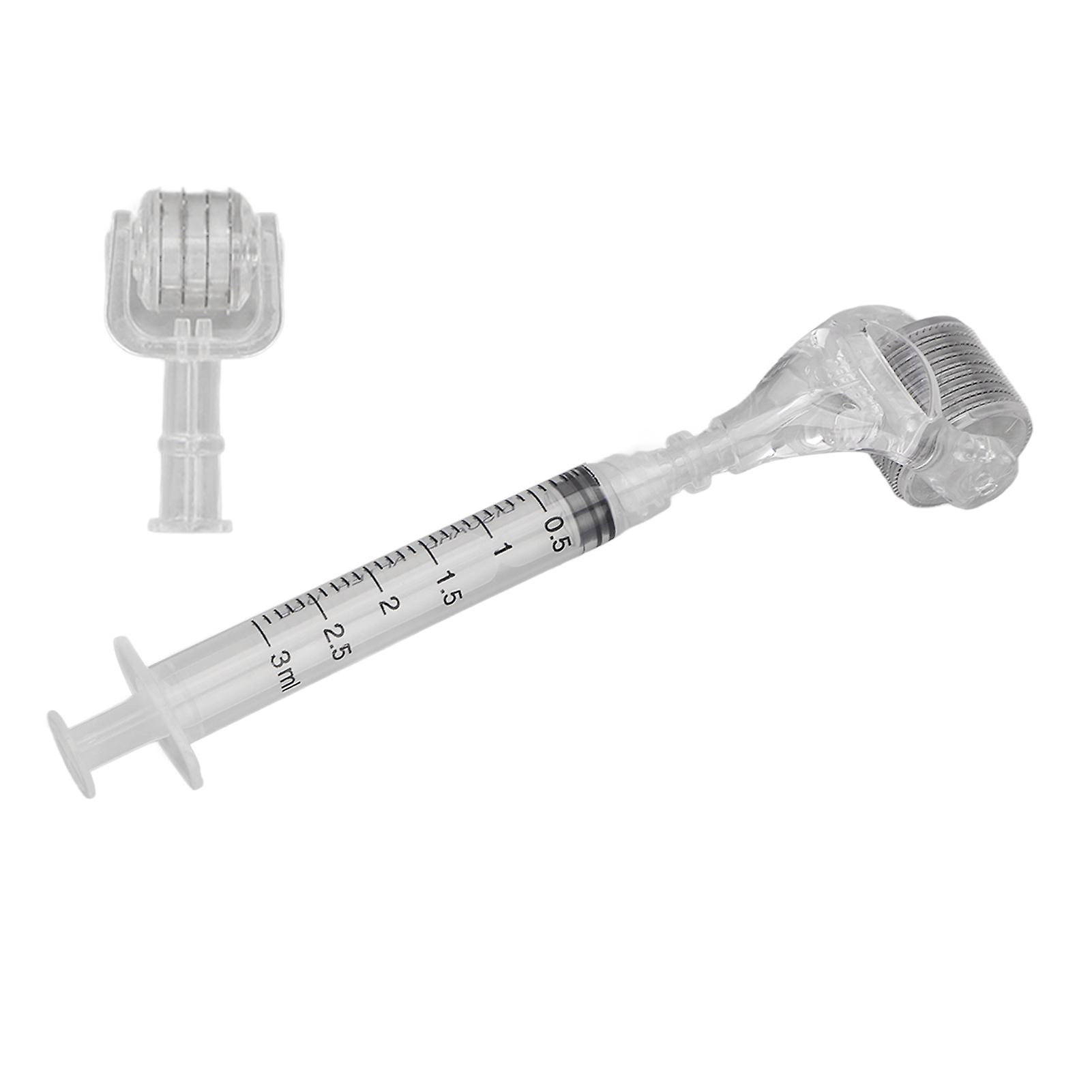 2 in 1 Microneedling Roller Wrinkle Removal Skin Rejuvenation 540 48 Pin Hydra Serum Applicator with Syringe for Eye Face