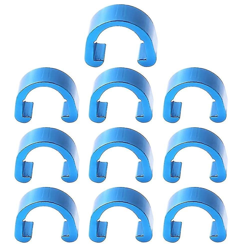 Blå 10st Mtb Cykel guide kablar C-clips Spänne