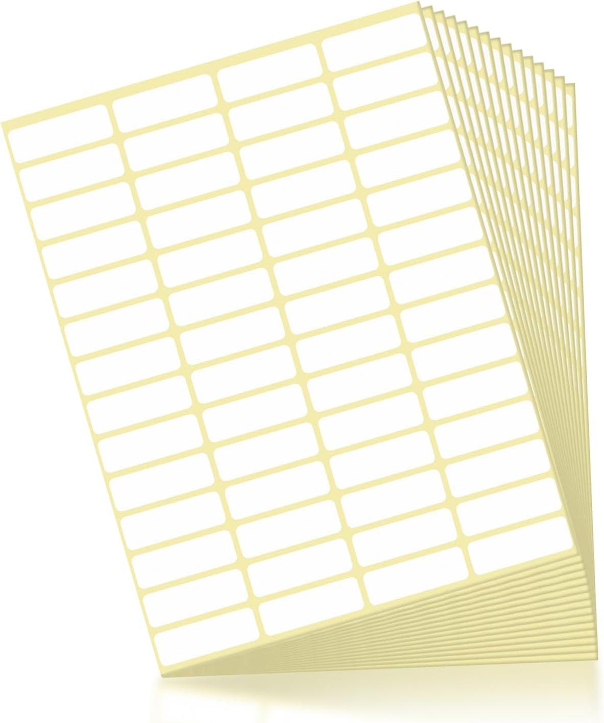 840 pieces White Self-Adhesive Label, Self-Adhesive Labels 38 x 13 mm, Rectangle Self-Adhesive Labels for Bottles, Binders, Cans, Kitchen, Office