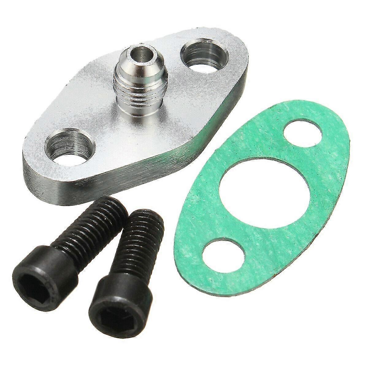 Turbo Oil Feed Line Inlet Flange Gasket 4AN 4 an Fitting Adapter for T3 T4 T04E GT40R GT42 GT42R GT42RS