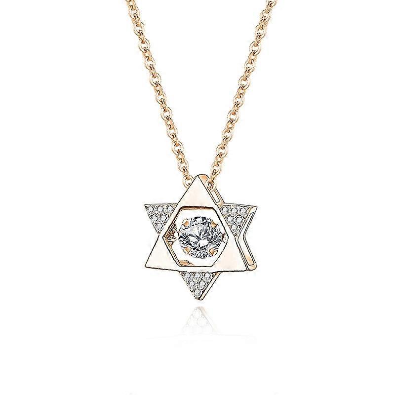 Necklace-HexStarCharm-Moissanite White-ElegantChic