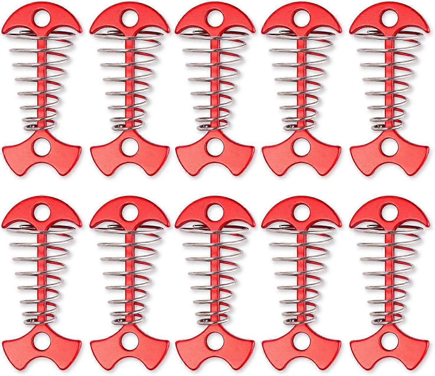 10PCS Tent Spring Buckle, Windproof Rope Tensioner Awning Fixed Hook Buckle, Portable Camping Tent Fixed Buckle Rope Anchor for Outdoor