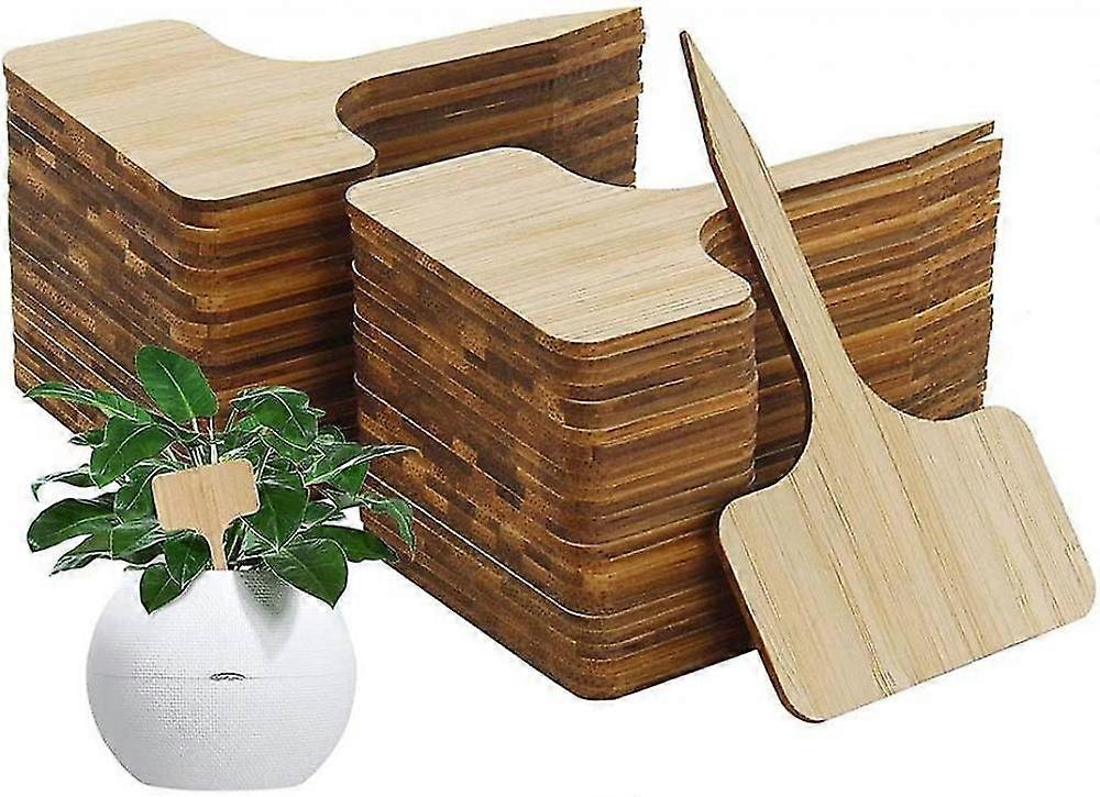 50 bambuplantskyltar, T-formade växtpluggar, plugin-etiketter
