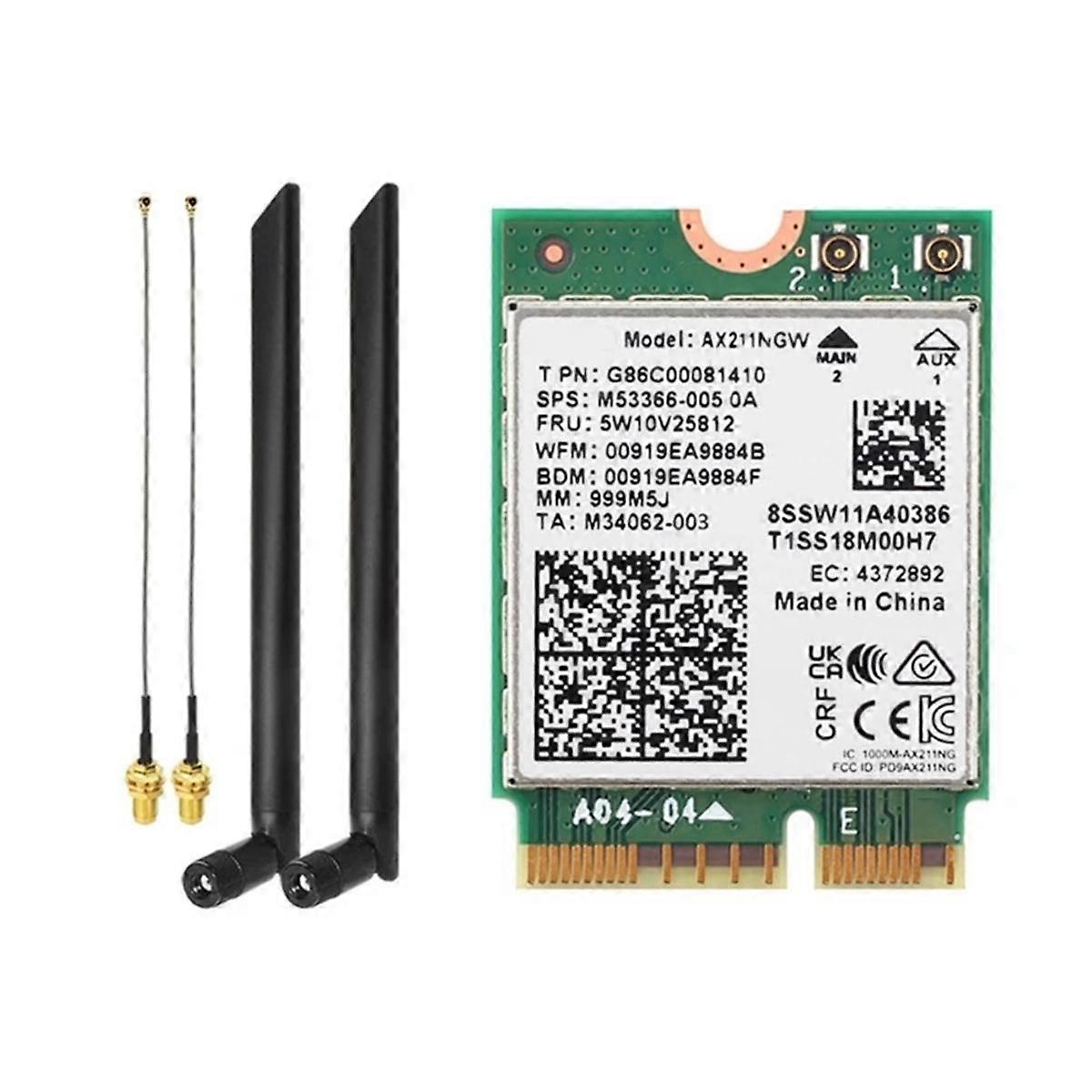 AX211NGW WiFi 6E Tri Band 2.4G/5G/6Ghz Scheda Wifi Rete Wireless Bluetooth 5.3 AX211 M.2 CNVio Wifi Scheda Wireless