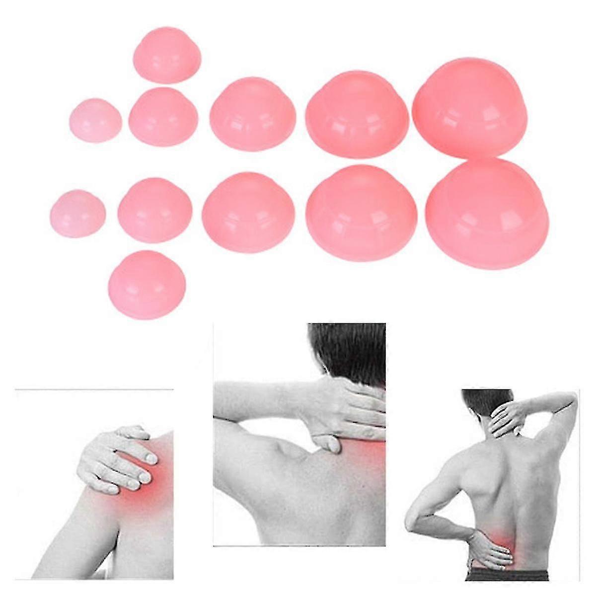 12個のシリコーンカッピングセット鍼治療カッピングセラピーセットボディマッサージカップセット真空マッサージカッピングのための痛みリリーフ筋肉のリラクゼーション