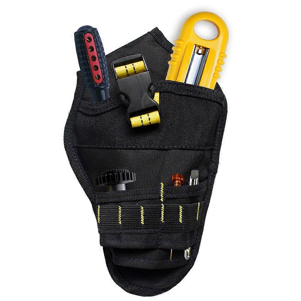 Heavy Duty Drill Holster Tool Pouch - Waist Belt Bag For Electricians With Quick Release Buckle
