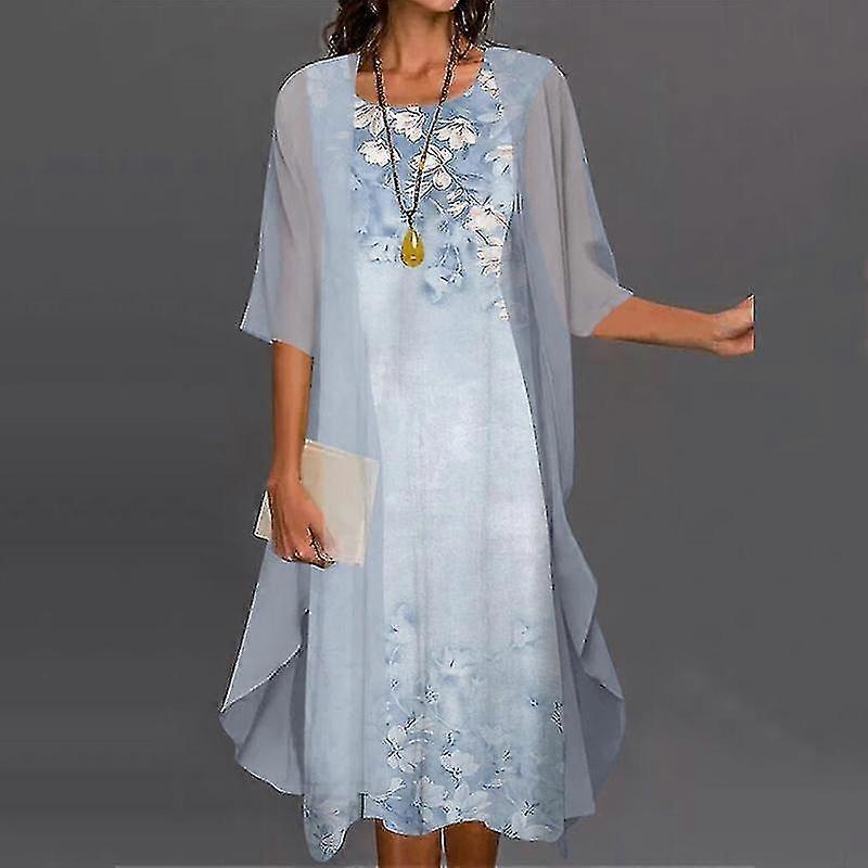 المرأة البوهيمية اللباس مع كارديغان عارضة الأزهار المطبوعة قطعتين فساتين