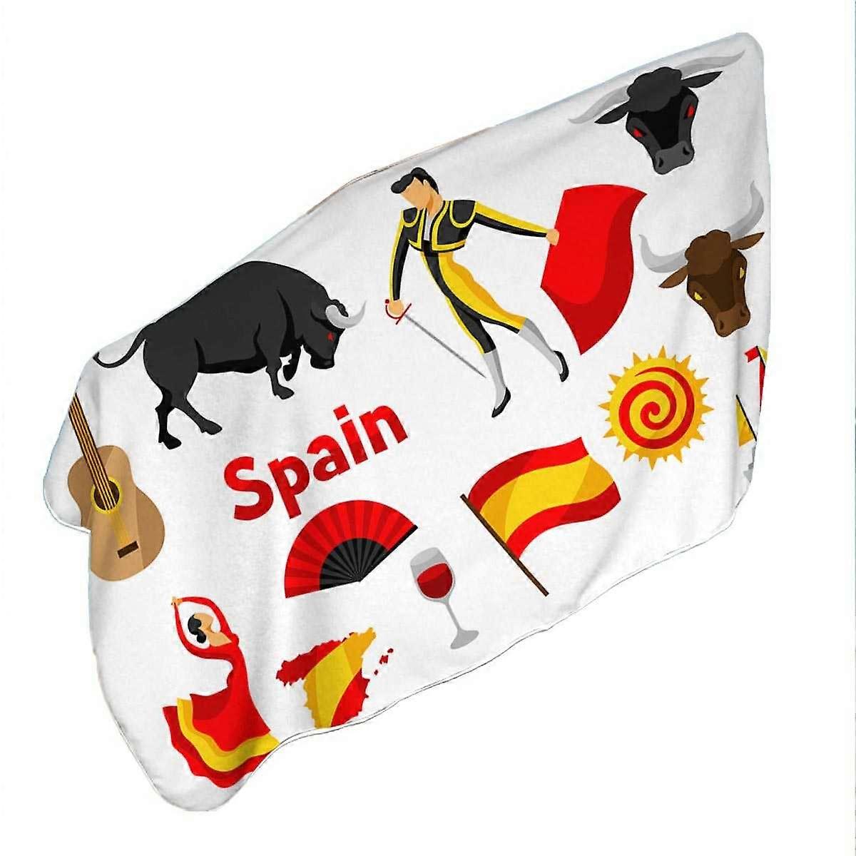 Cool Pattern Spain Attractions Microfiber Beach Towel