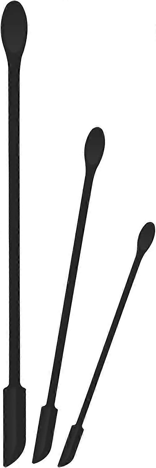 3 Pieces Silicone Spatulas Double Ended Multifunction Mini Makeup Spatula Set (Black, 3 Sizes)