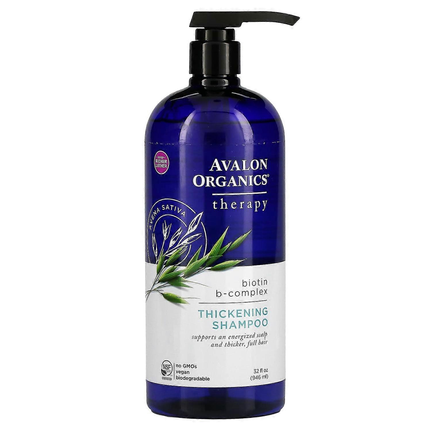 Avalon Organics, Thickening Shampoo, Biotin B-Complex, 32 fl oz (946 ml)