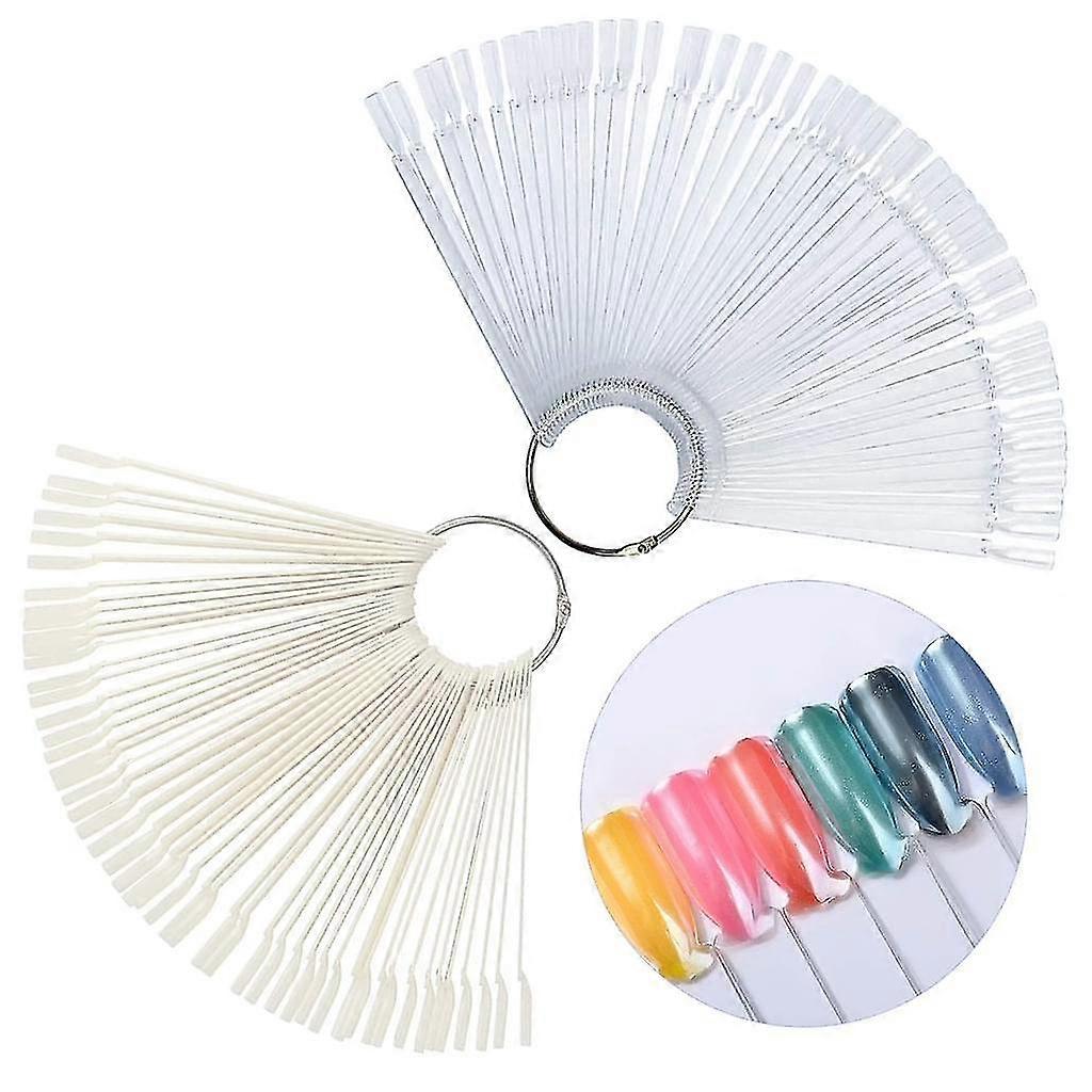 2 set nail display nail tips nail art tips stick presentation nail art practice tool display (100 pcs)