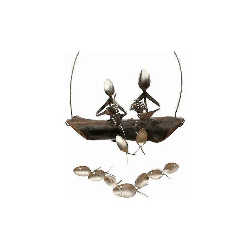 Fischer Windspiel Holzboot Angeln