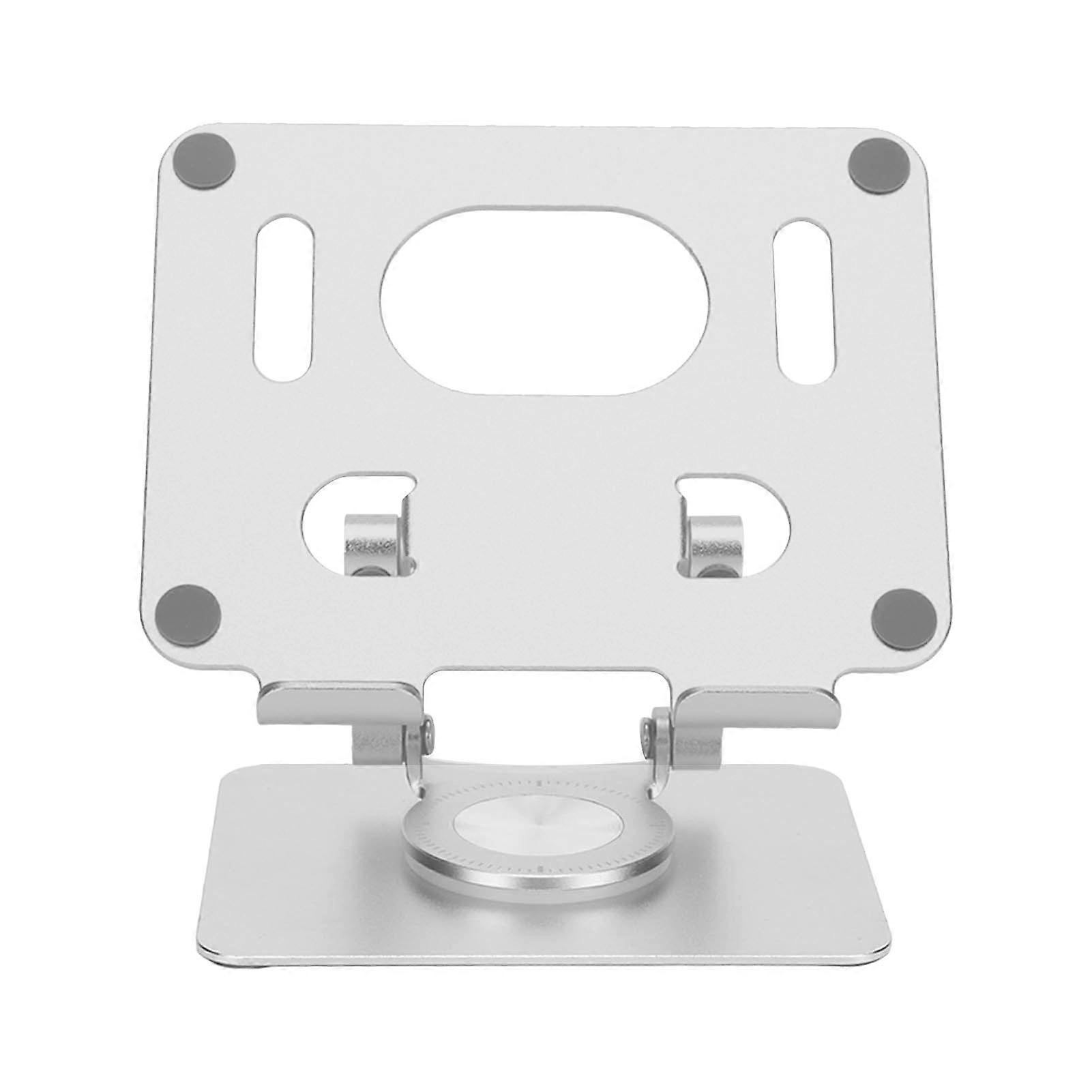 Adjustable Tablet Stand 360 Degree Rotation Folding Hollow Cooling Aluminum Alloy Desktop Tablet Stand Holder Silver