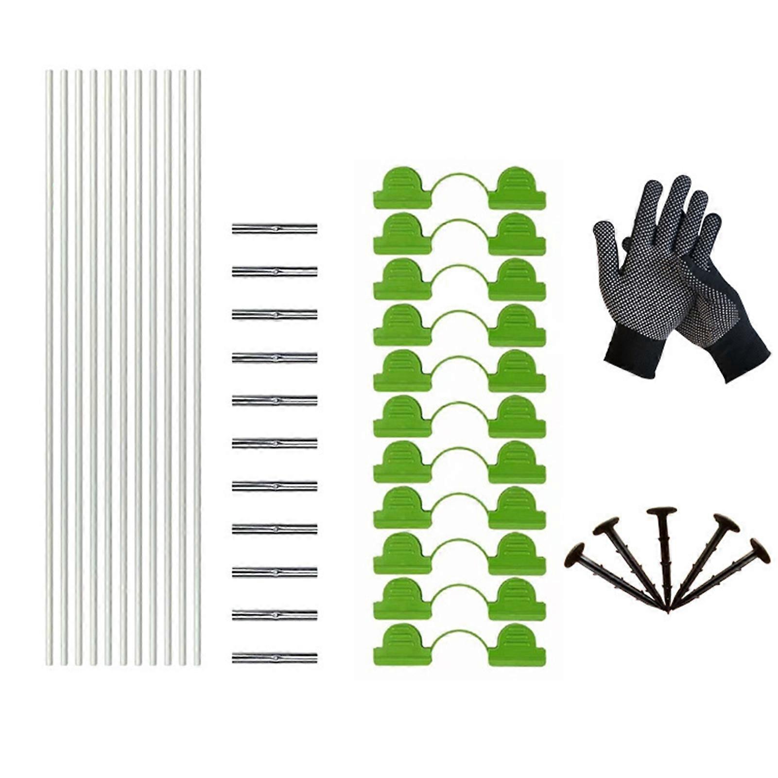Greenhouses Garden Hoop with Connectors Gloves Rust Free Fiberglass Support Frame for Vegetable Gardens