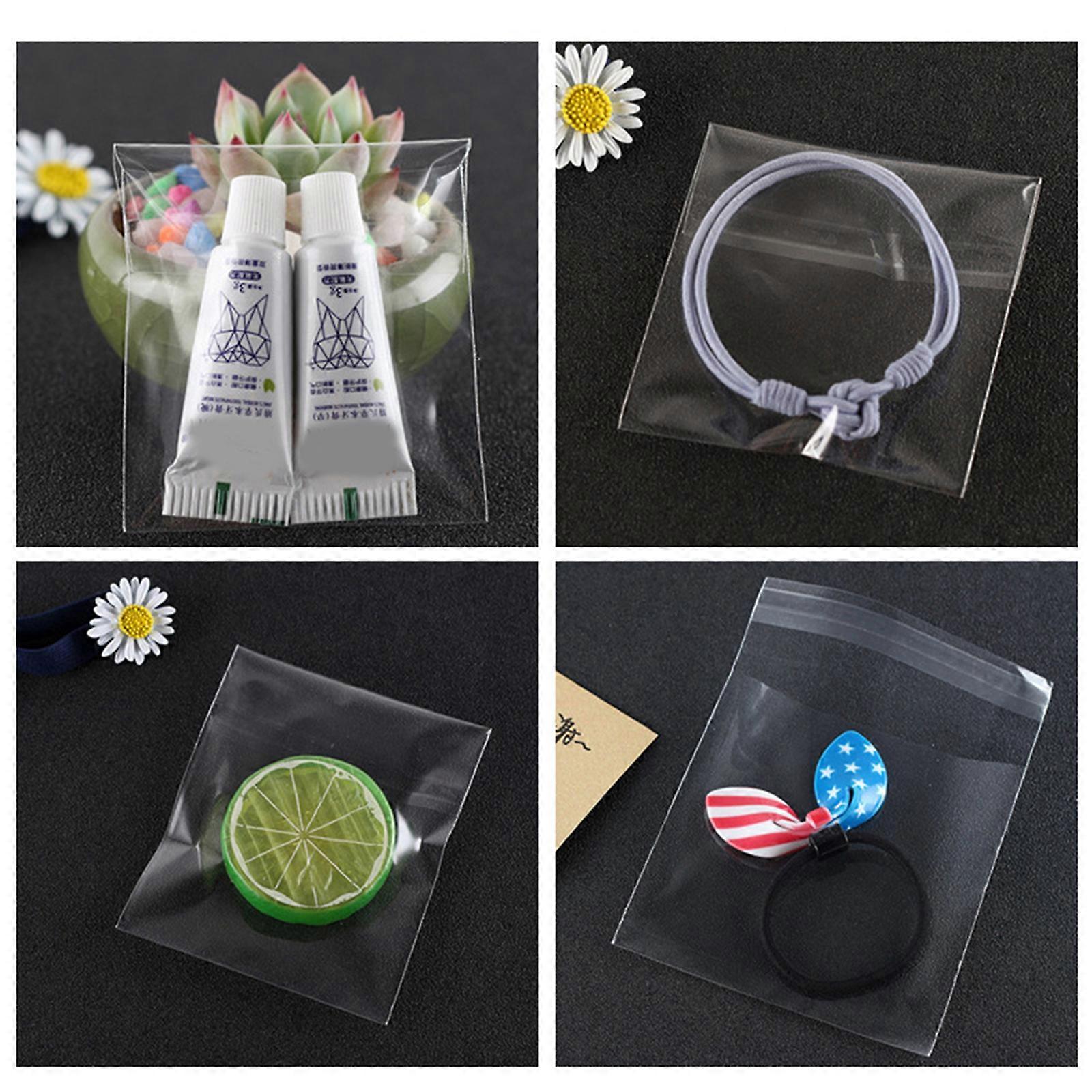 100pcs Clear Reusable Plastic Candy Packaging Bags Self Adhesive Cookie Biscuit Gift Bags