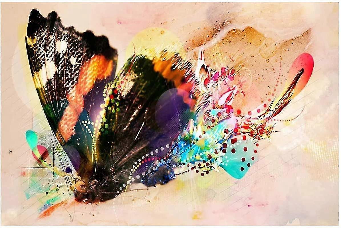 Fipart Diy Diamants D'art Peinture Ensemble Dfini, Dcor Mural Color Artisanat De Point De Croix,papillon Color