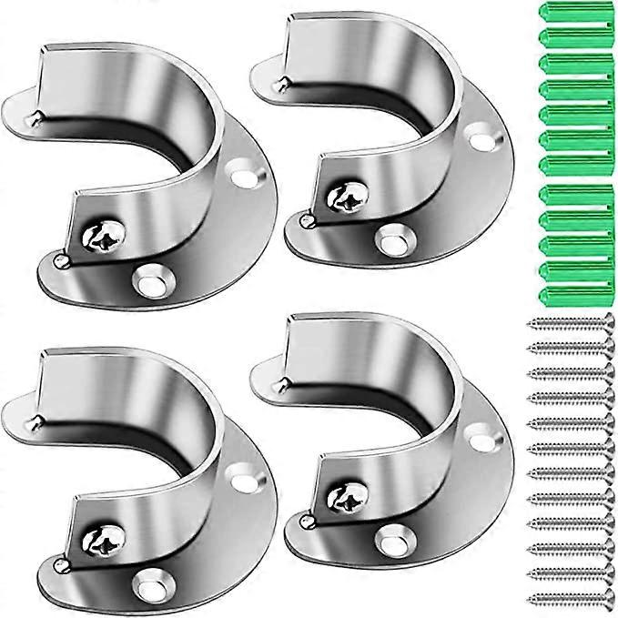 ZK-U-Column Bracket Set, 304 Stainless Steel U-Column Base Flange, Suitable for Cabinets, Closets, Bathrooms, Kitchens, etc. Column clamp assembly (32