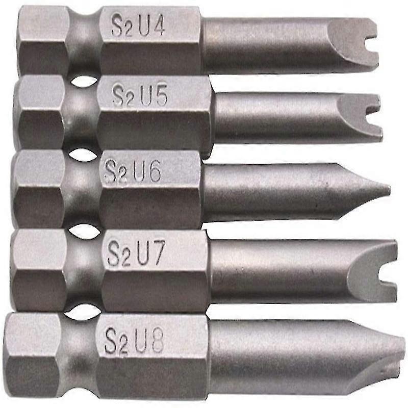 U-shaped Batch Head Screwdriver Opening Batch Head Magnetic Special-shaped Batch Head Door Type Hand Drill 5pc Z