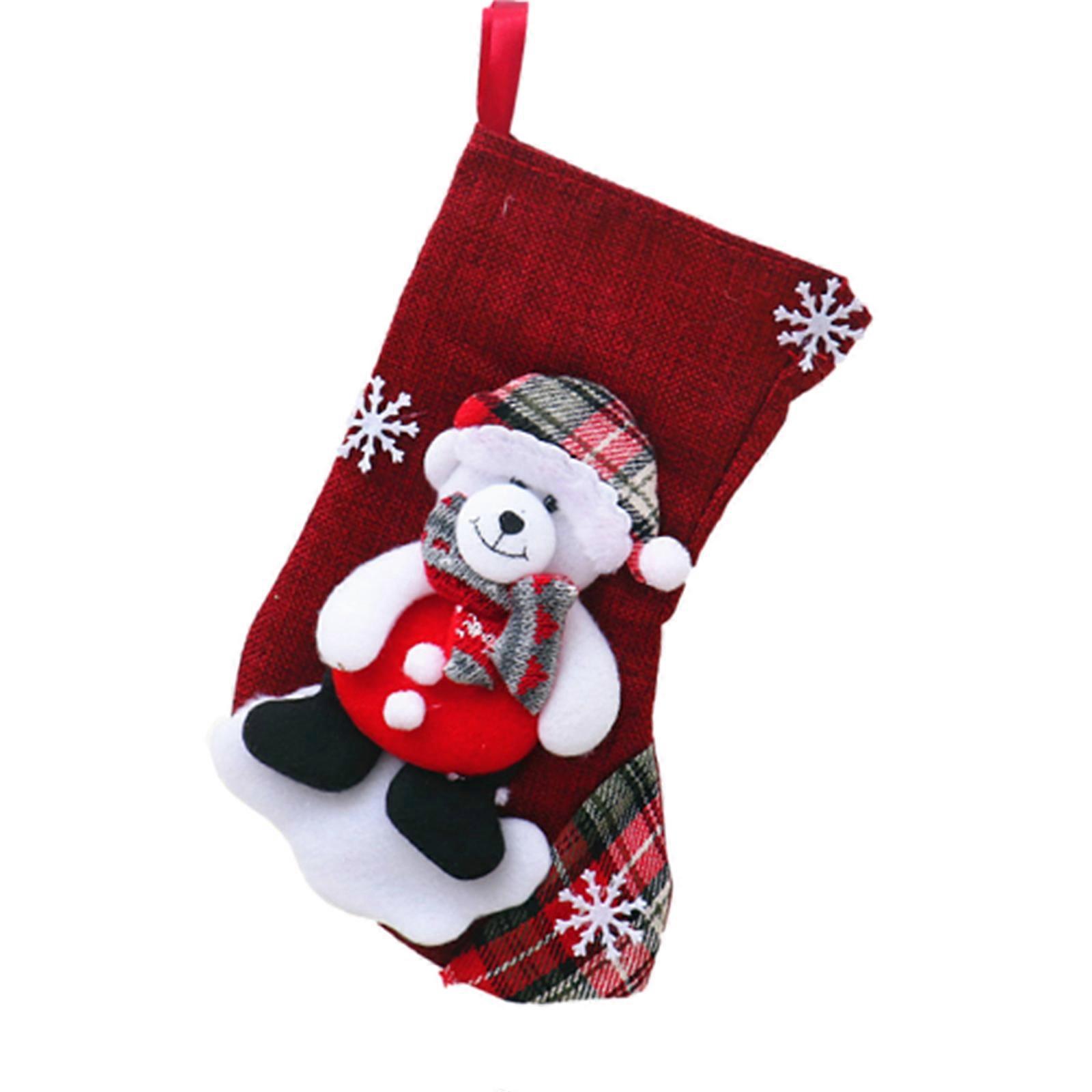 جوارب عيد الميلاد حلوى هدية حقيبة 3D سانتا ثلج الأيائل الجوارب الديكور جوارب عيد الميلاد لشجرة الموقد معلقة ديكور المنزل