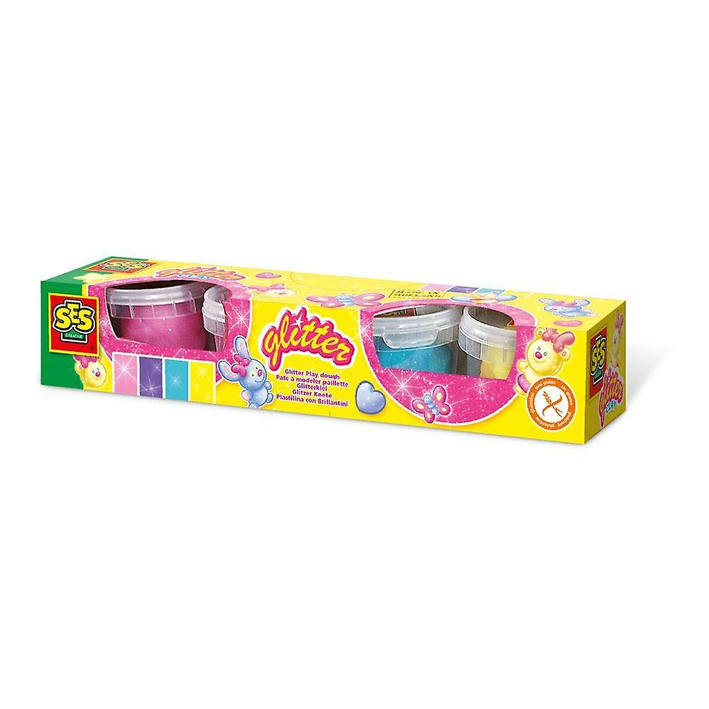 SES Creative Children's Glitter Clay Modelling Dough Set