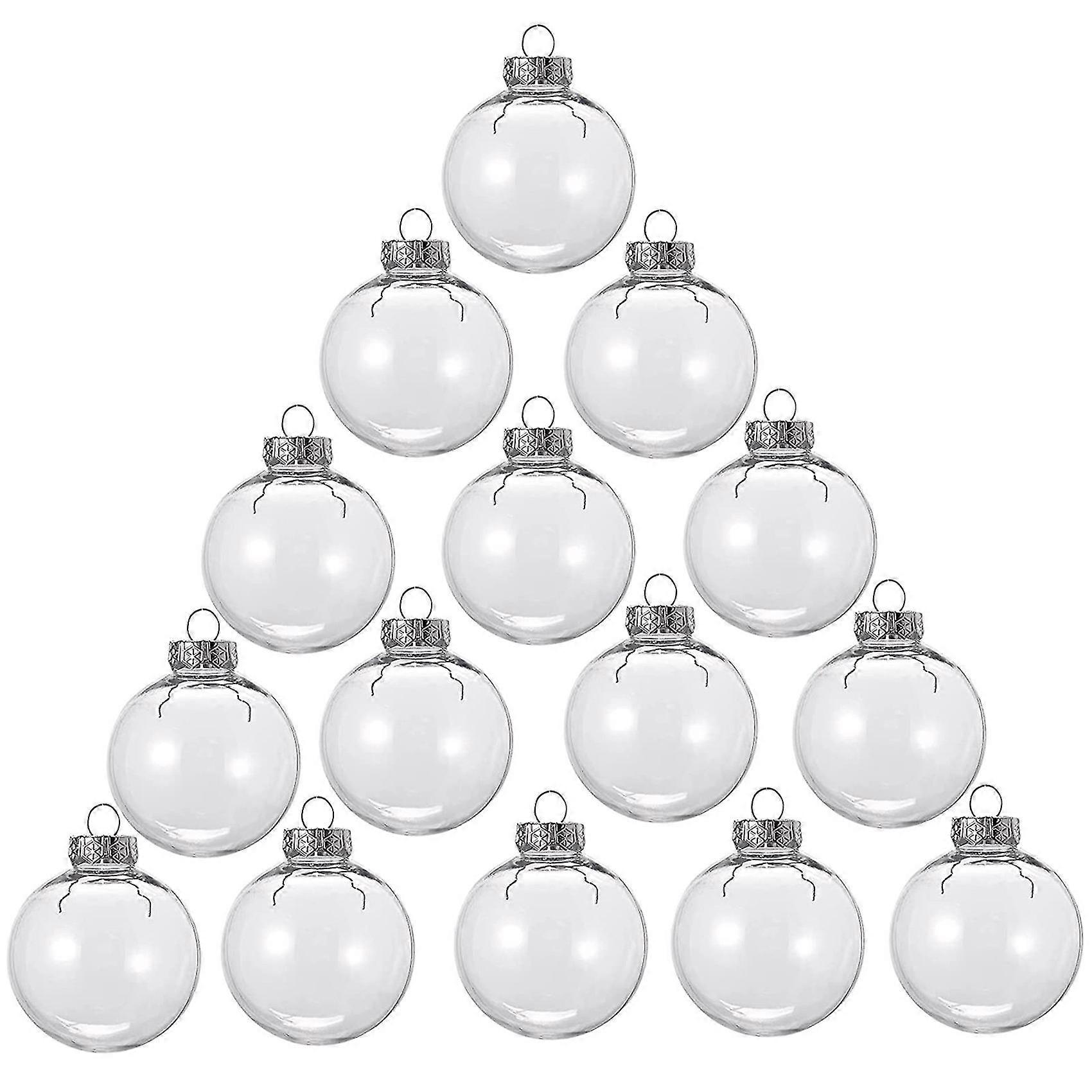15 Pcs Round Clear Christmas Balls Fillable Diy Christmas Tree Balls Made Of Plastic Christmas Ball