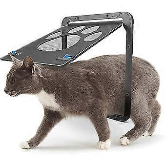 Pet Screen Door Magnetisk Flap Skærm Automatisk låsbar sort dør til lille kat killing hvalp