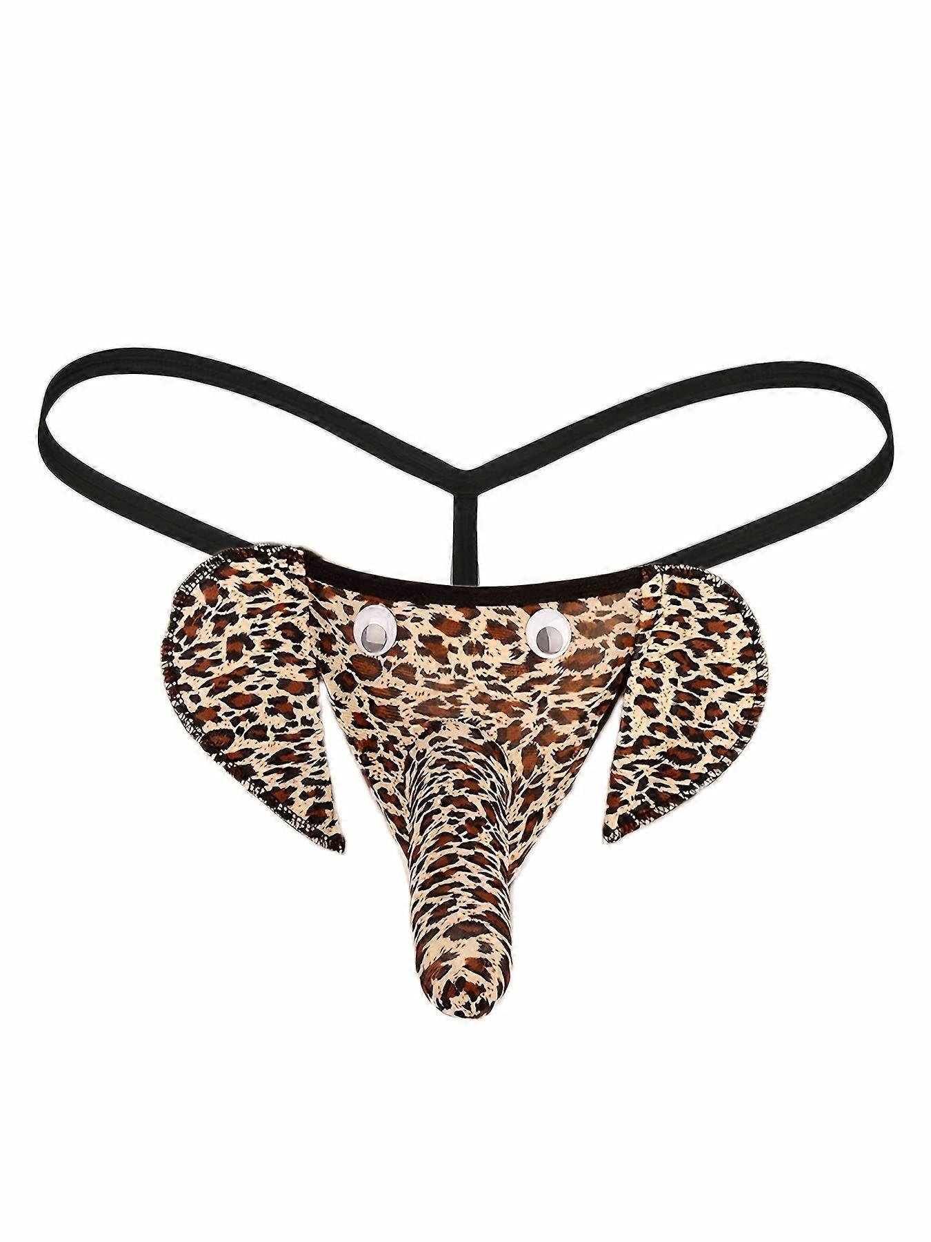 Men's Red Elephant Trunk Mesh Gauze Thong Underwear with U Convex Comfortable Separation Pouch Bag and Ultra-Thin Belt T Panties