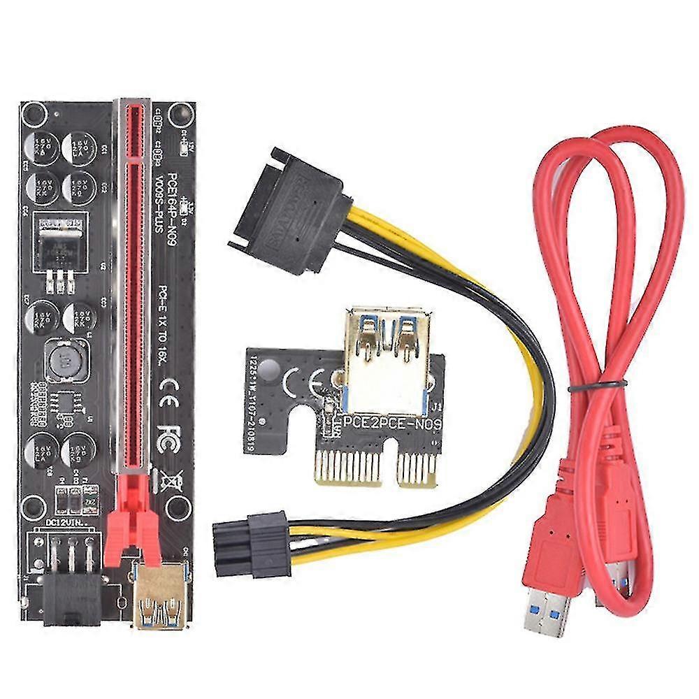 Ver009s-plus Pci-e 1x To 16x Riser Card, 8 Solid Capacitors