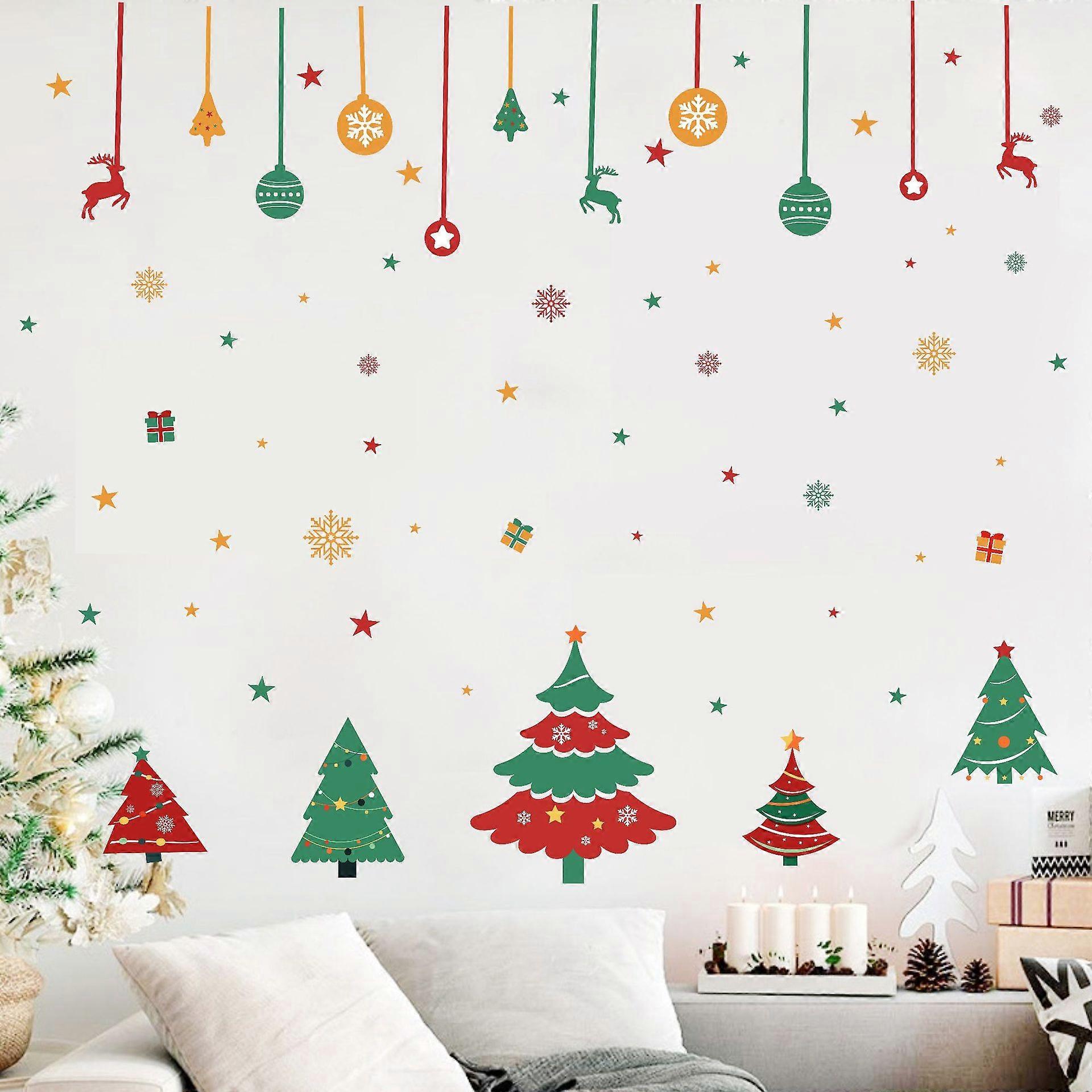 1pc Multicolor Christmas Wall Decals Stickers