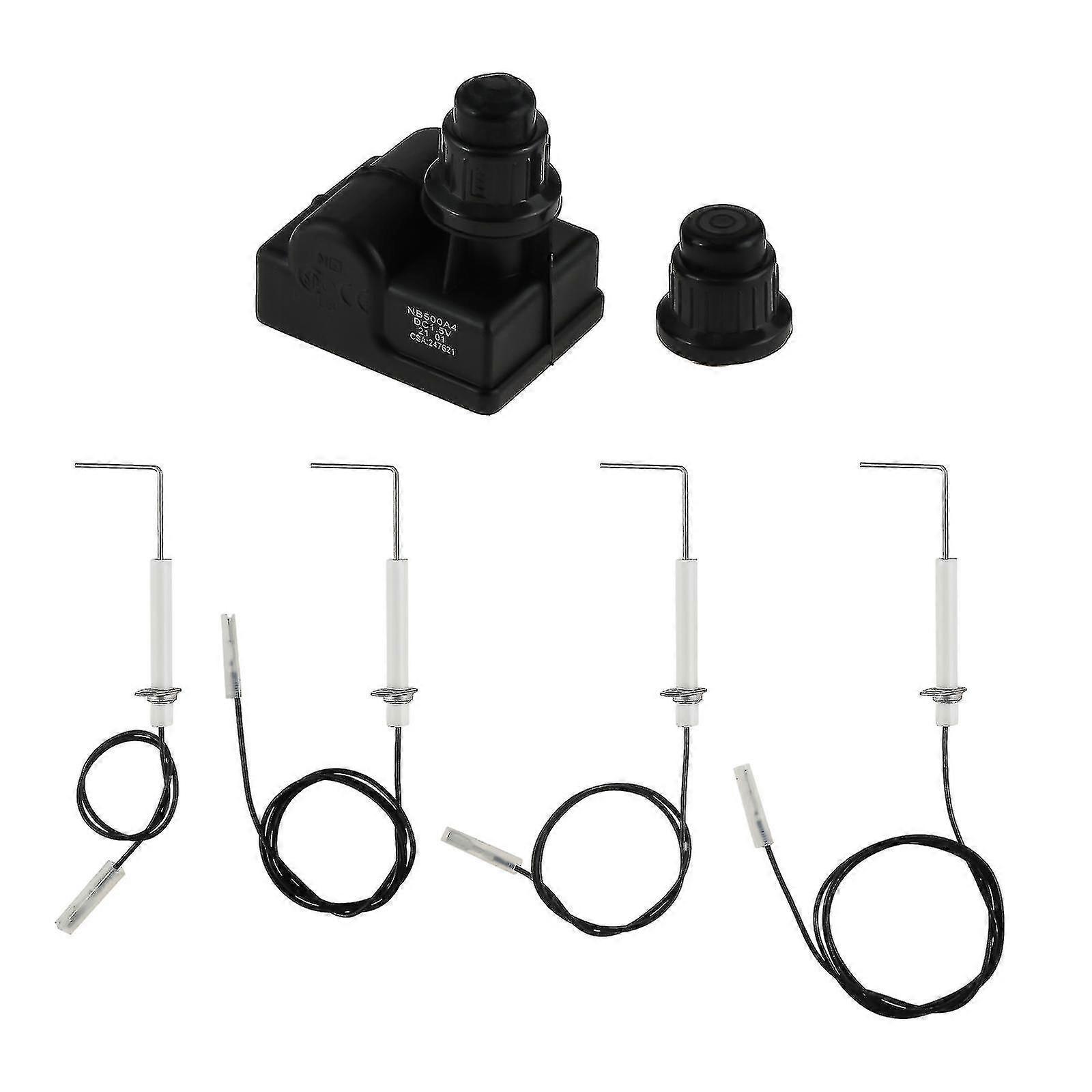 Gas Grill Spark Generator Aa Battery Push Button Bbq Igniter + 4pcs Electrode Igniter Wire For Blackstone 28inch Propane Griddle