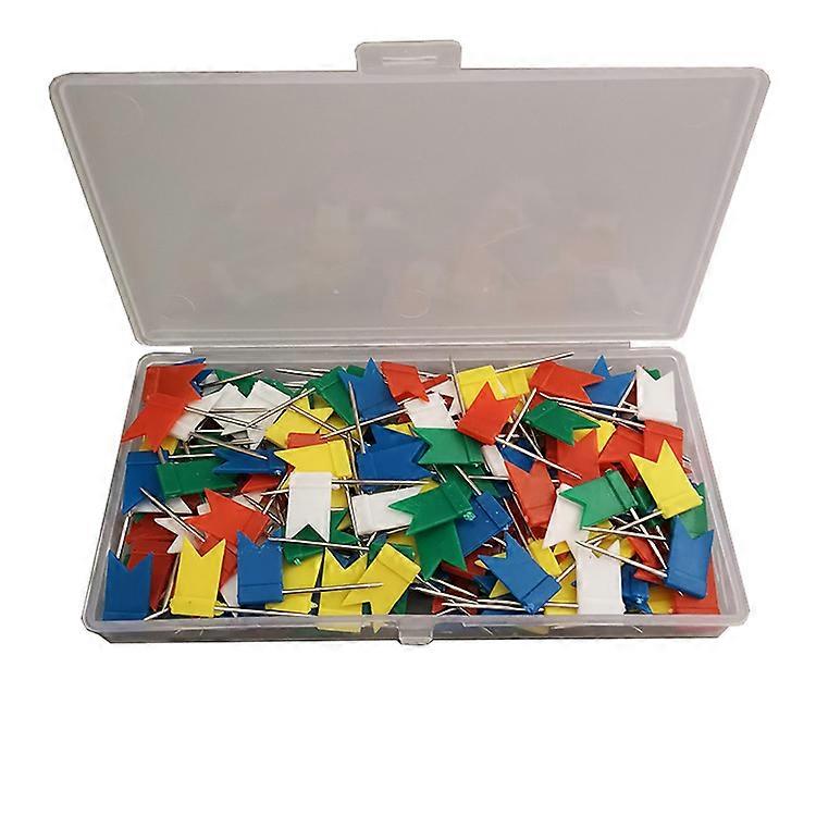 200 Pieces Map Thumb Tacks Colourful Drawing Push Pins with Storage Box Travel Map Push Pins Decorative Map Tacks for Map Drawing Board Decorative Off