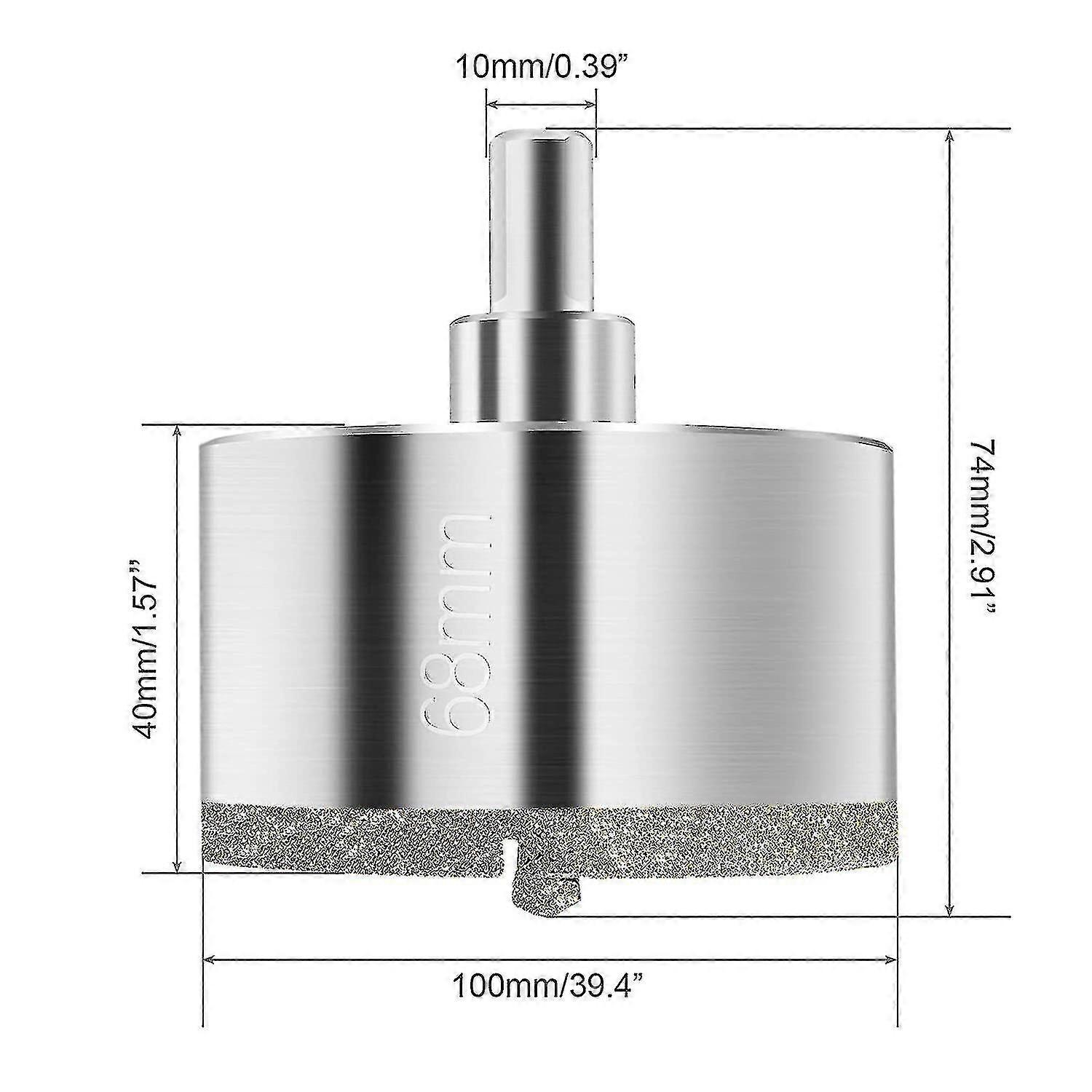 68mm Diamond Hole Saw, Diamond Drill Bit With Center Pilot Bit, With Diamond Surface Coating For Cutting Glass, Tile