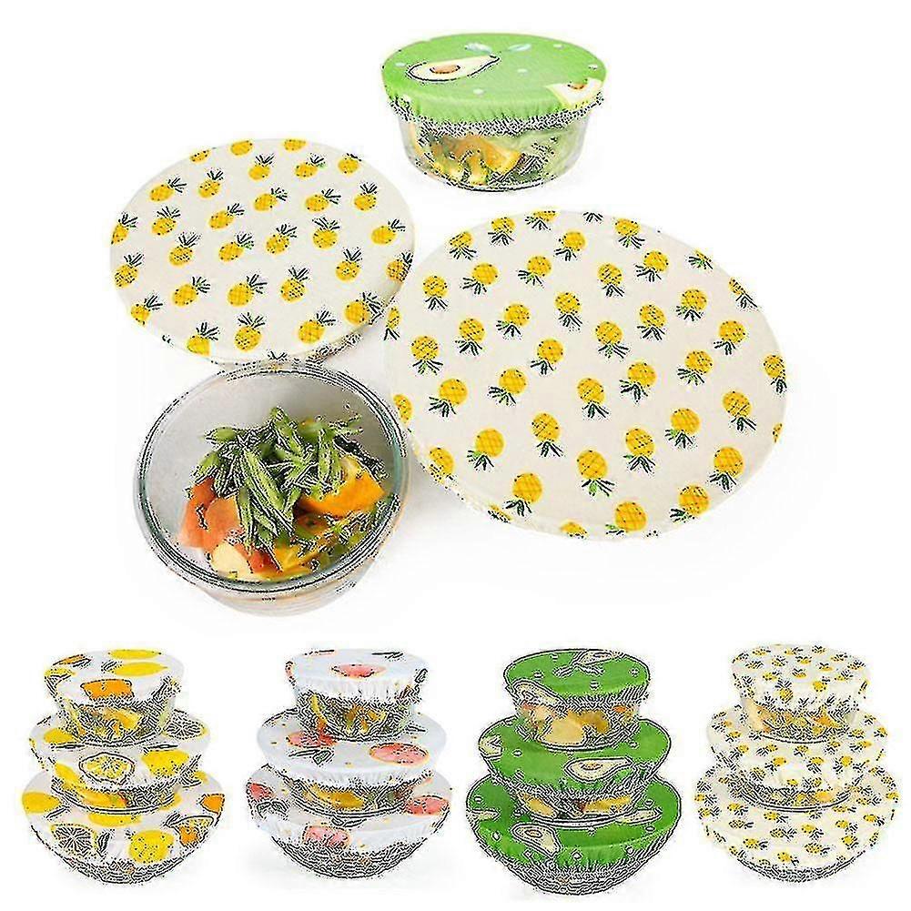 3pcs食糧ボウルカバー普遍的な布のふたのための調理器具のボウルの鍋の再利用可能なストレッチのふたの台所の付属品