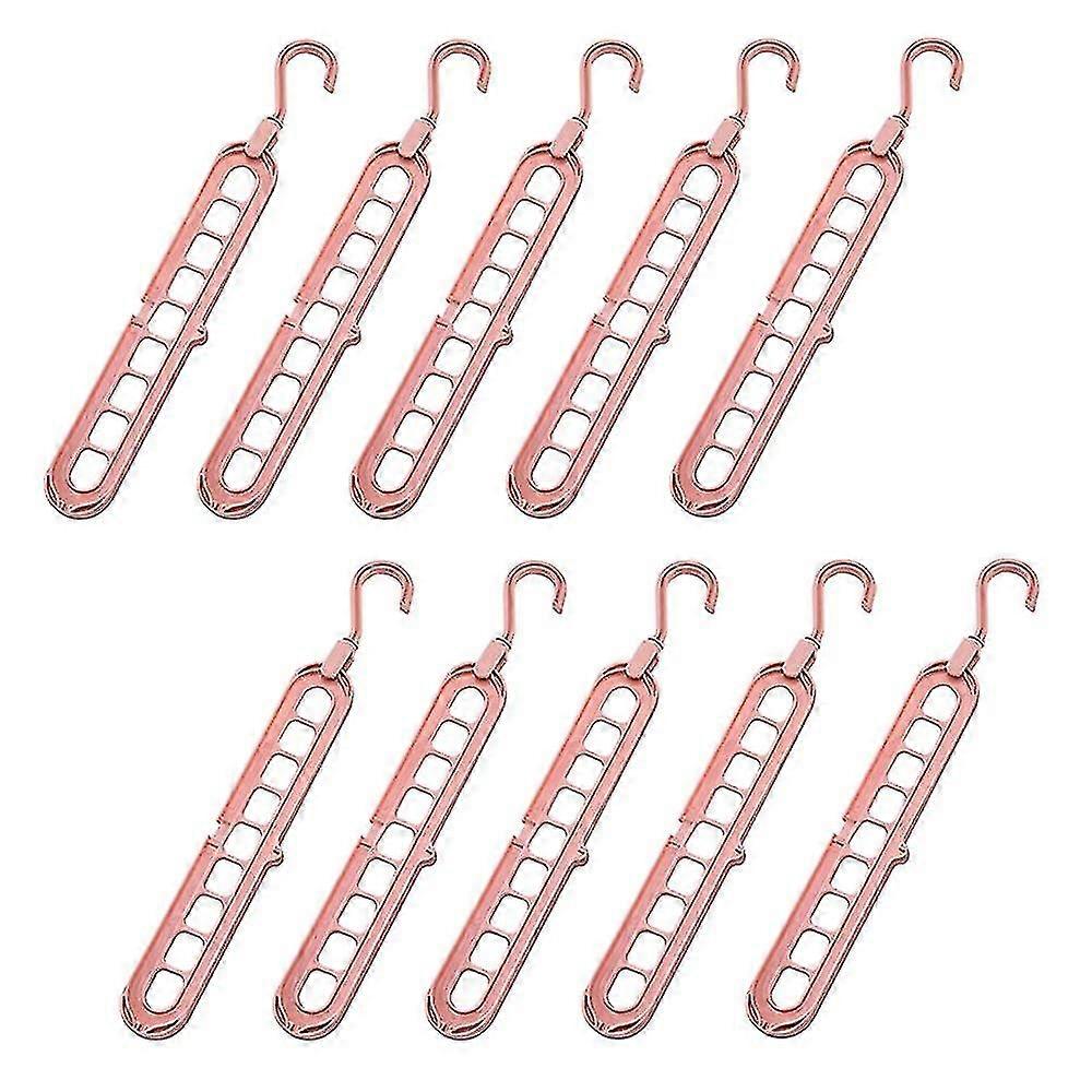 10 Pcs Magic Clothes Hangers Organizer, 360 Degree Rotating Standard Hangers With 9 Holes