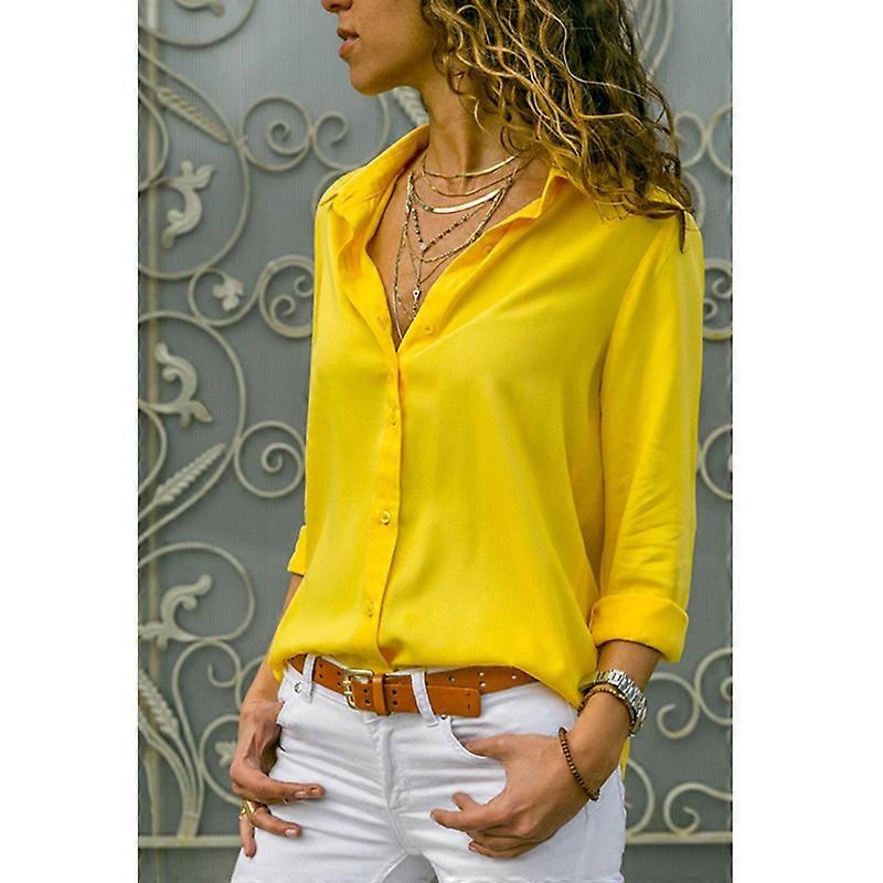 Women's Button Down Shirts Casual Short Sleeve Business Work Blouse Tops V Neck