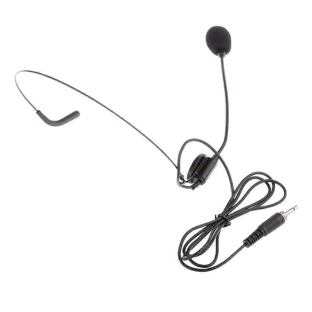 Black Back Electret Headworn Microphone Wireless System Upright Type Plug
