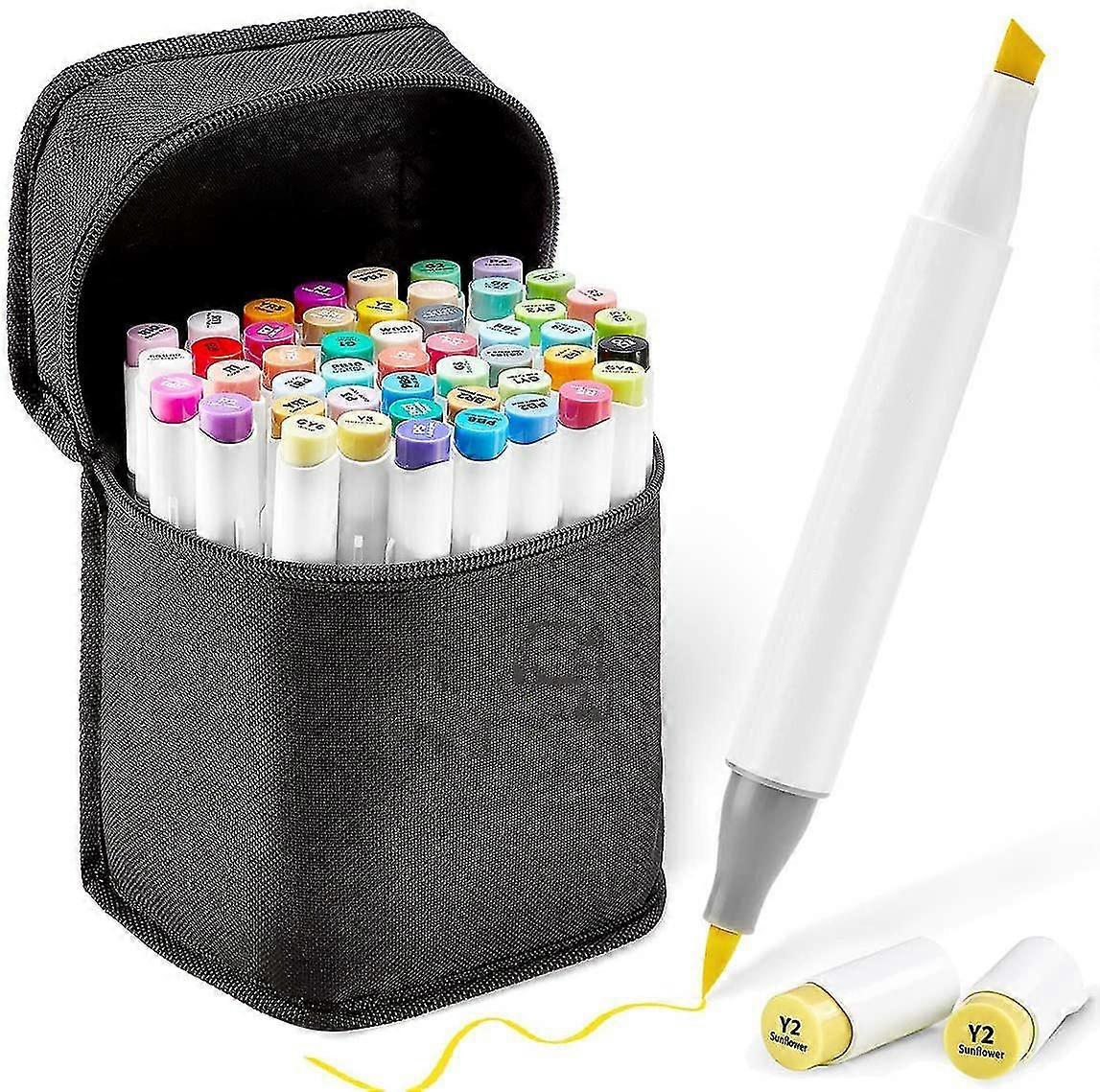 Double-headed marker student oily art painting bag set white rod Ohuhu double tip